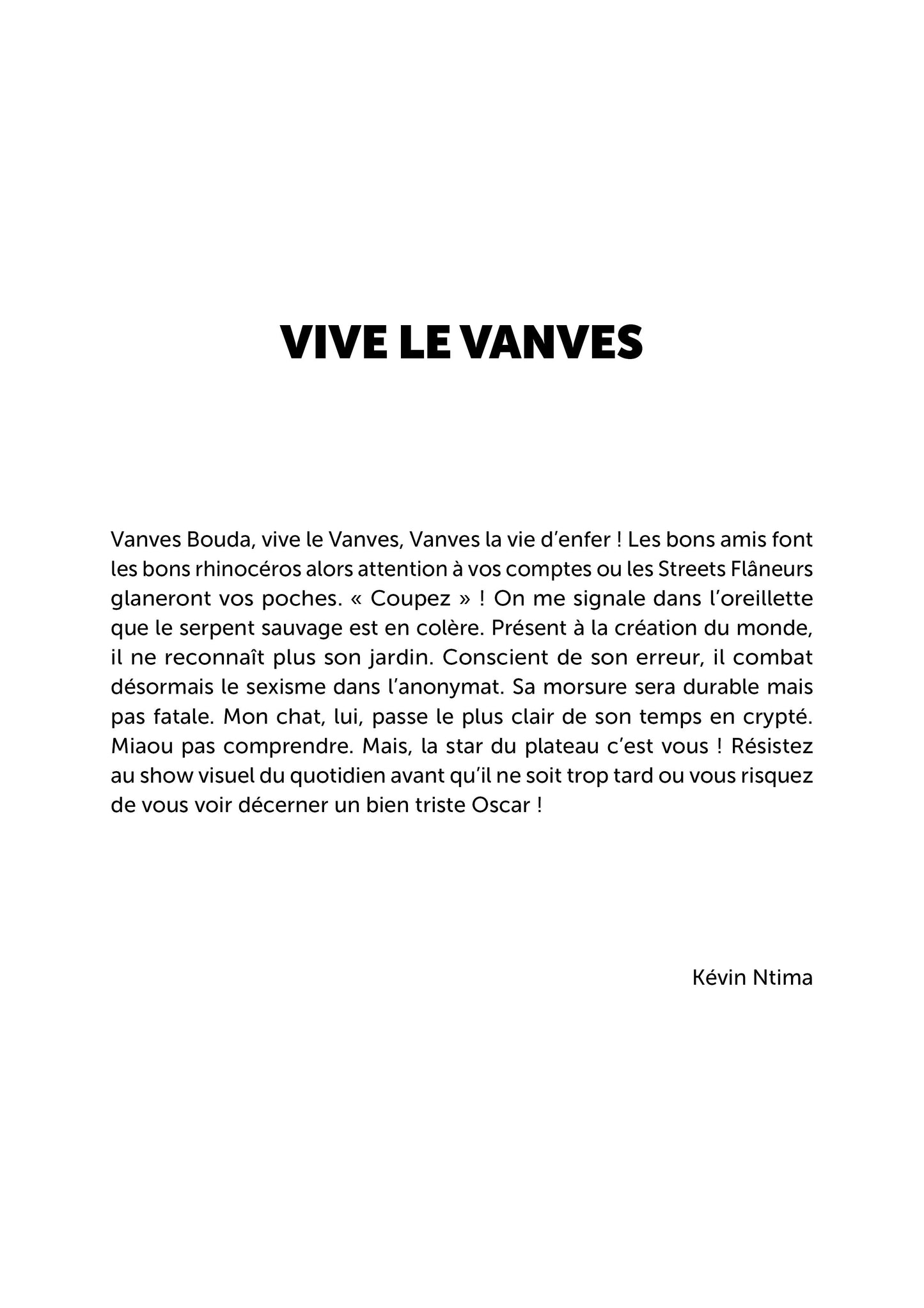 Impression d'art VANVES BOUDA